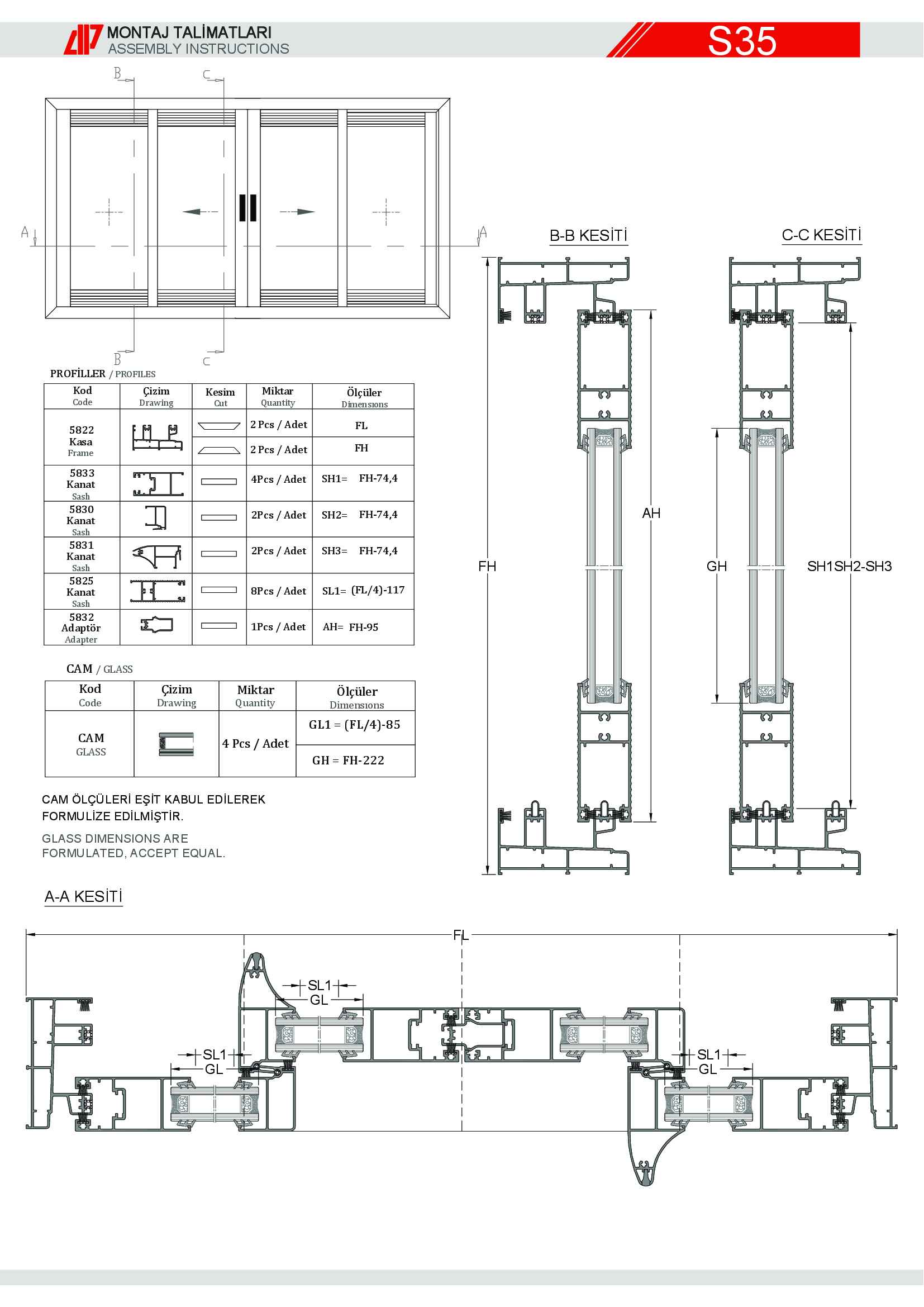 Sürme Yalıtımsız Alüminyum 44